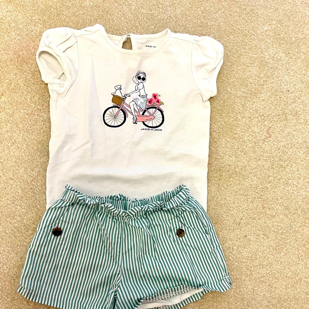 Janie & Jack striped shorts and tee